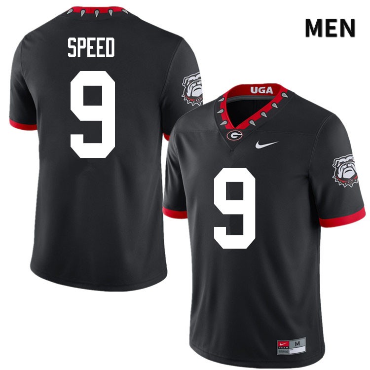 Georgia Bulldogs Men's Ameer Speed #9 Black 2020 Mascot 100th Anniversary Stitched College UGA Football Jersey 23HG014JC